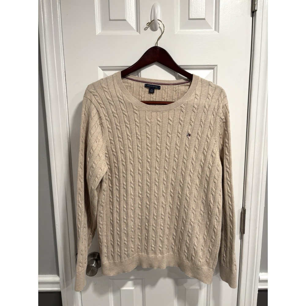 Tommy Hilfiger Cable Knit Crew Neck Lightweight Sweater Size XXL